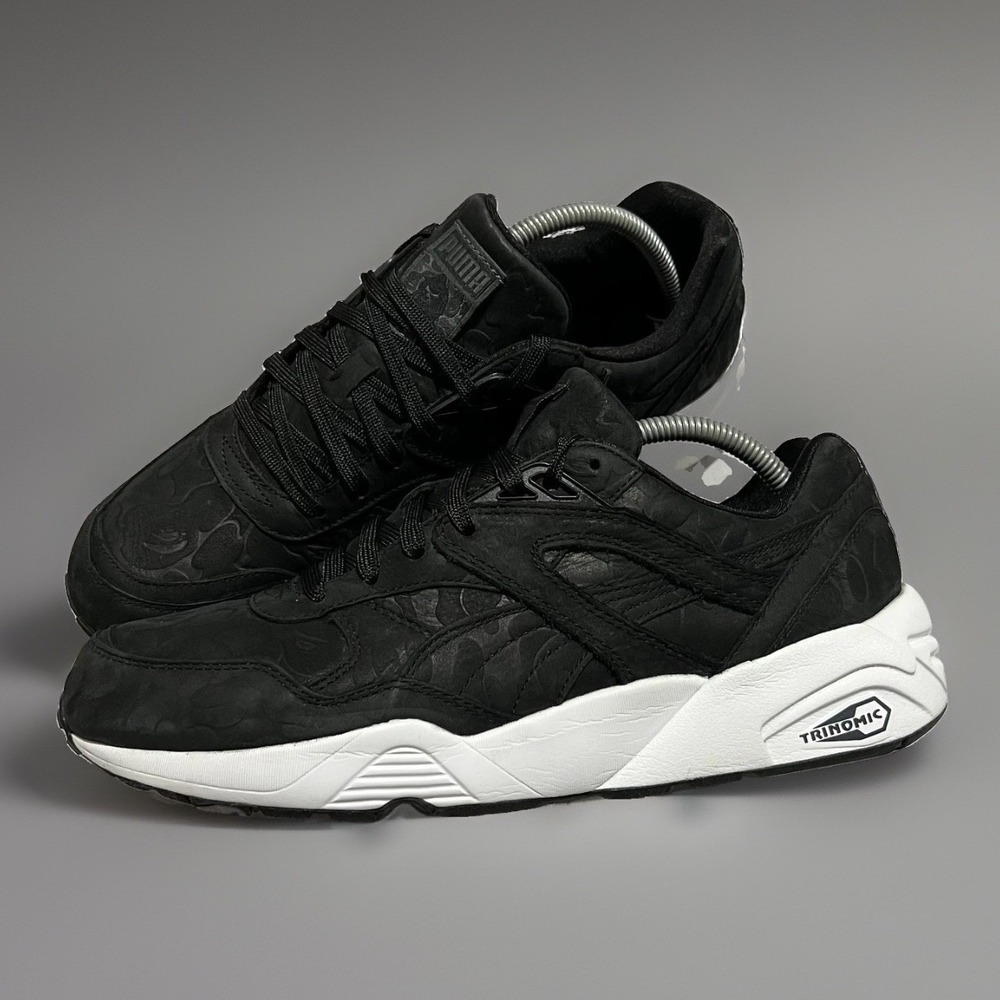Puma x BAPE R698+ Mens Black White Camouflage Low Top Lace-Up Sneakers Size 9.5